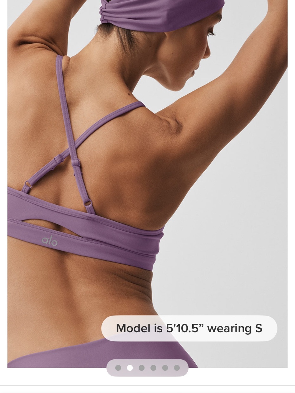 Alo Airlift Lavender Purple Active Set - Sports Bra & Leggings with headband - Picture 6 of 7